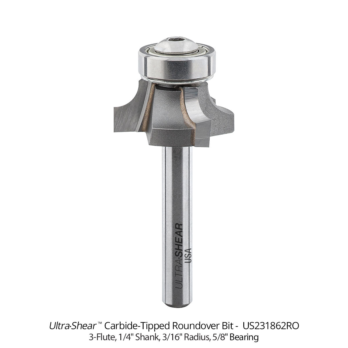 Roundover Router Bits - Carbide Tipped - 3 Flute