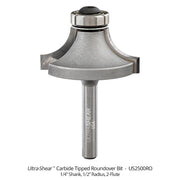 2-Flute Carbide Tipped Roundover Router Bits Open Box