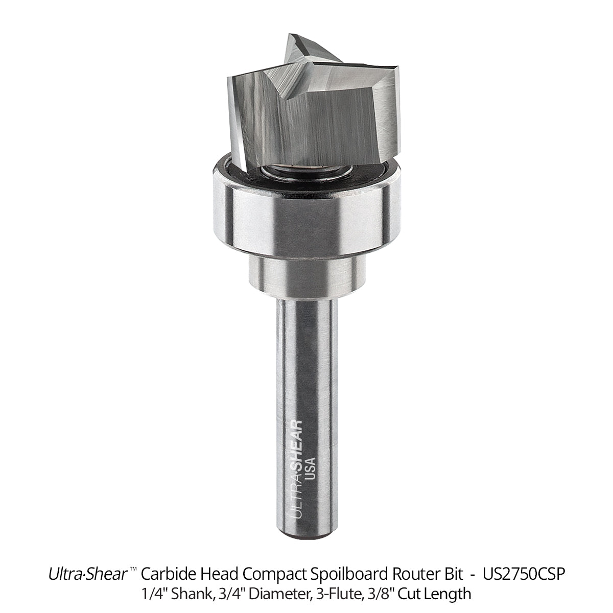 Spoilboard Router Bits - 3/4 Diameter - Carbide Head - 3 Flute