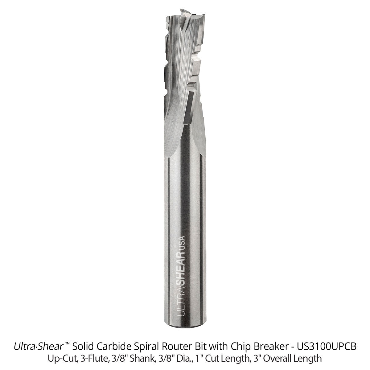 Phenolic Chip Breaker Router Bits - Super-C Solid Carbide - 3 Flute