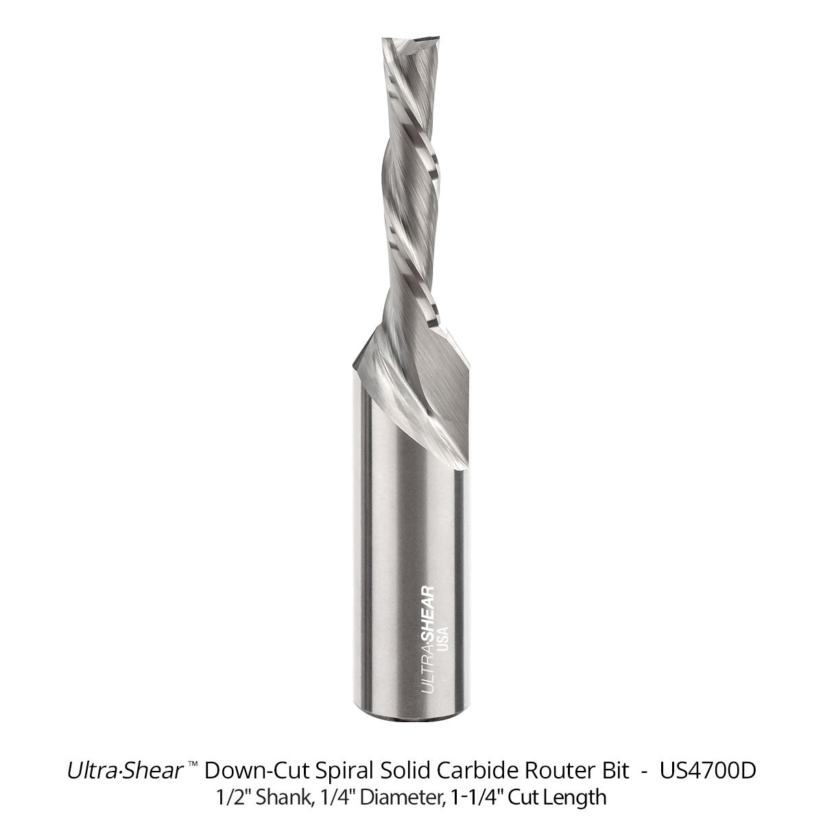Spiral CNC Router Bits - Solid Carbide - 1/2 Shank - 2 Flute