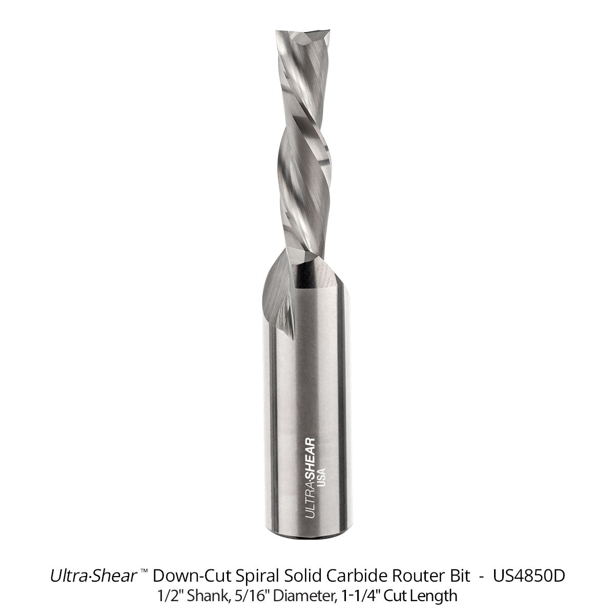 Spiral CNC Router Bits - Solid Carbide - 1/2 Shank - 2 Flute