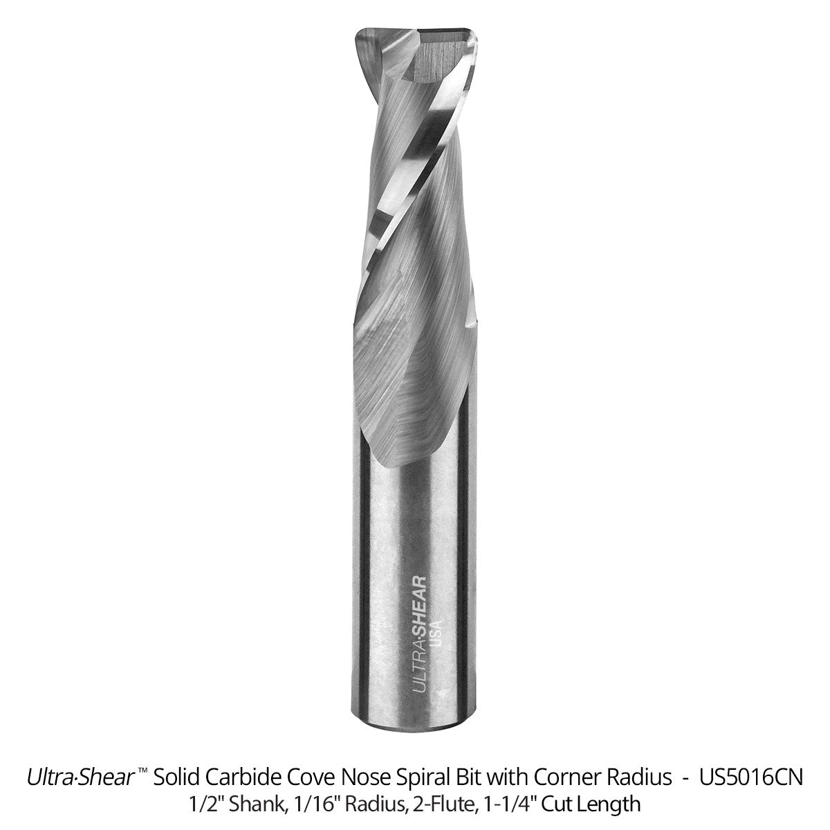 Cove Nose Spiral CNC Router Bits with Corner Radius