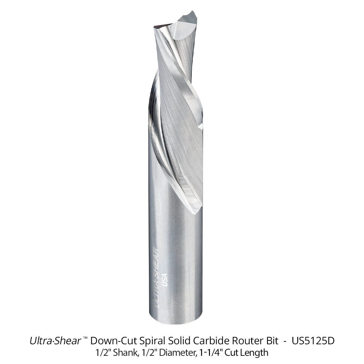 Spiral CNC Router Bits - Solid Carbide - 1/2 Shank - 2 Flute