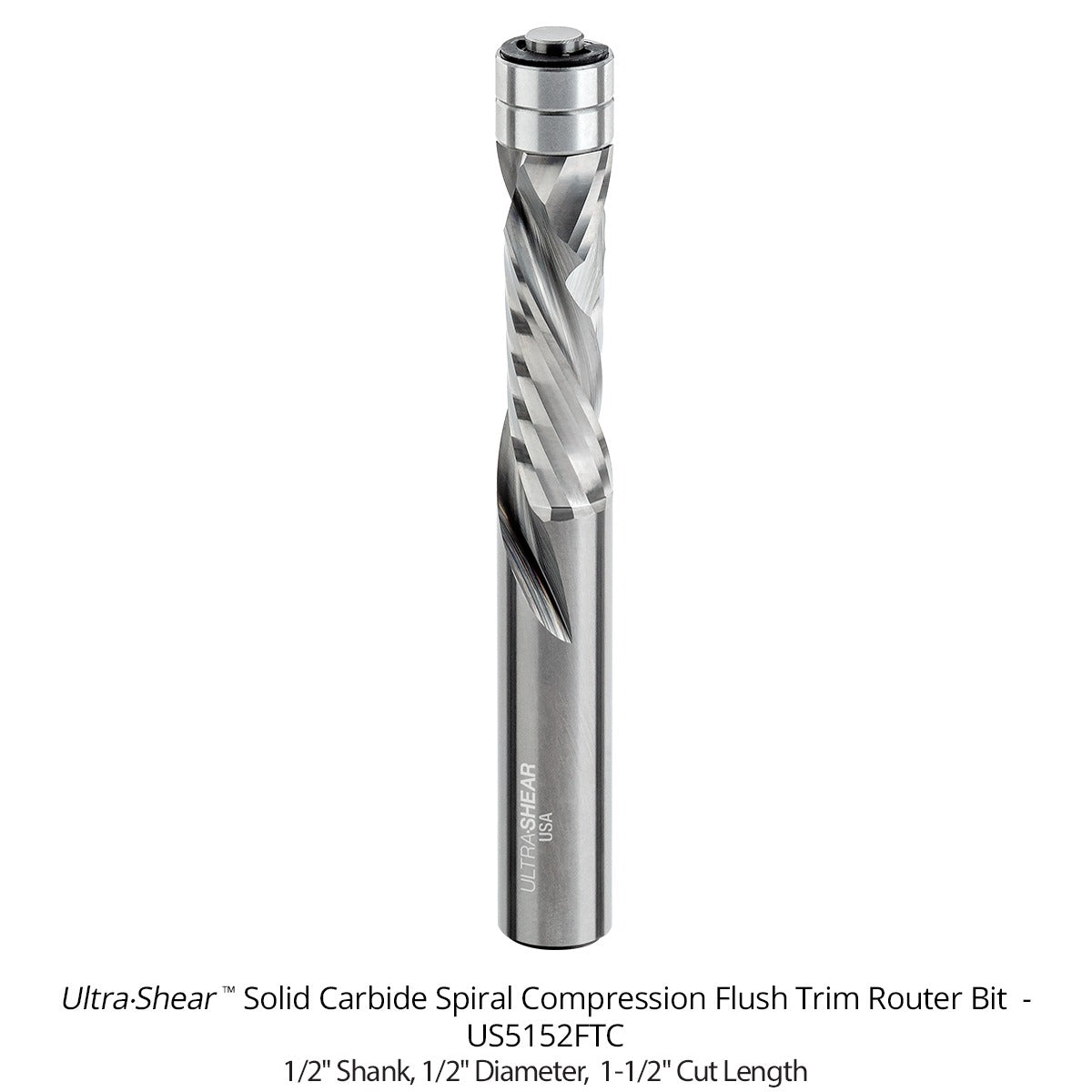 Compression Flush Trim Router Bits - 1/2 Shank - Solid Carbide