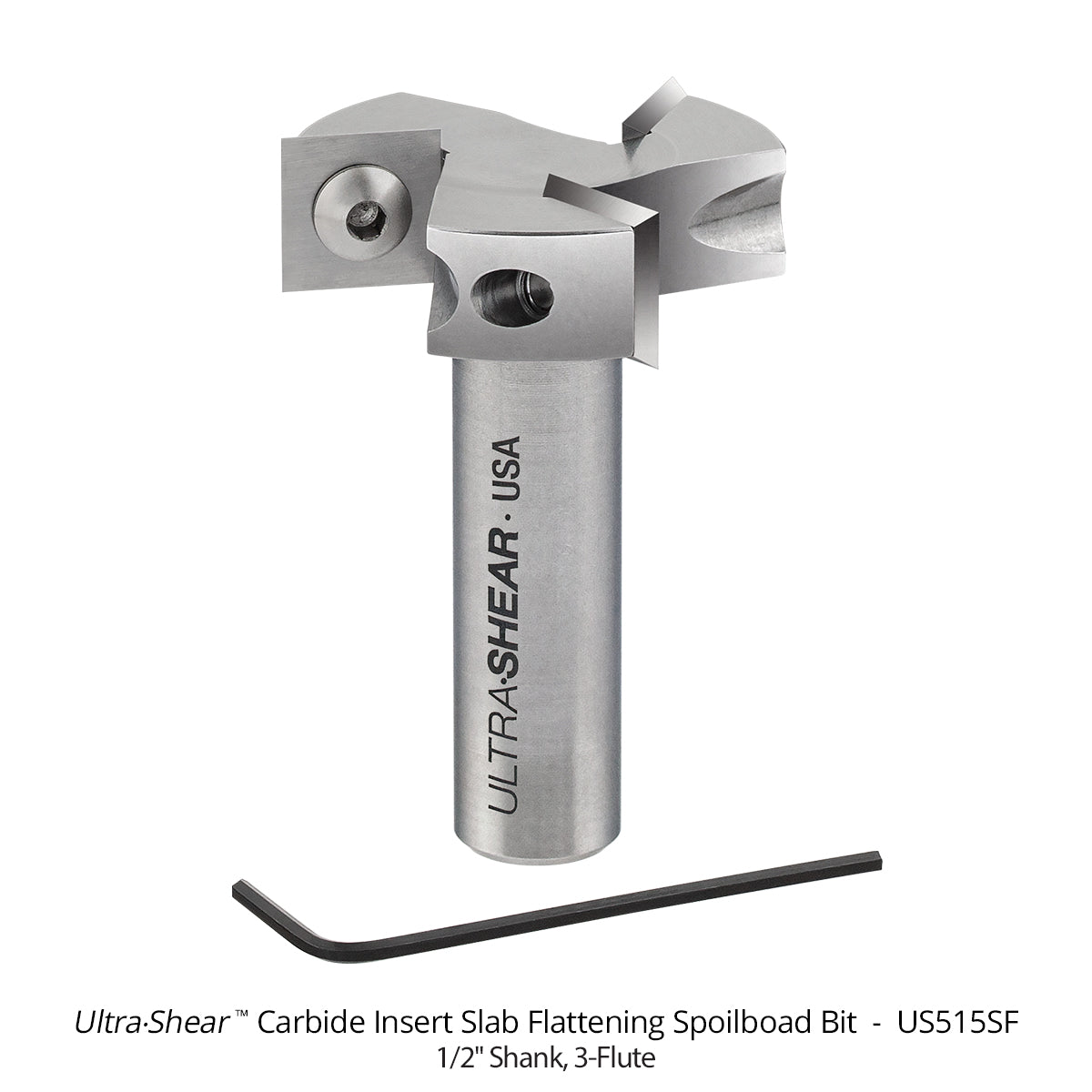 Spoilboard Router Bits - 1-1/2 Diameter - Carbide Insert - 3 Flute