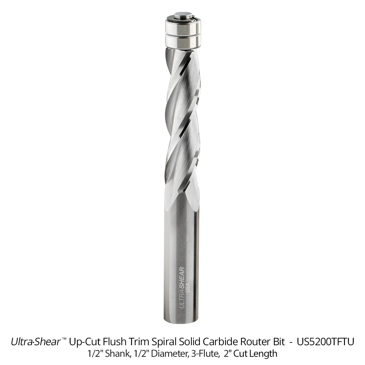 Flush Trim Router Bits - Solid Carbide - 1/2 Diameter - 3 Flute
