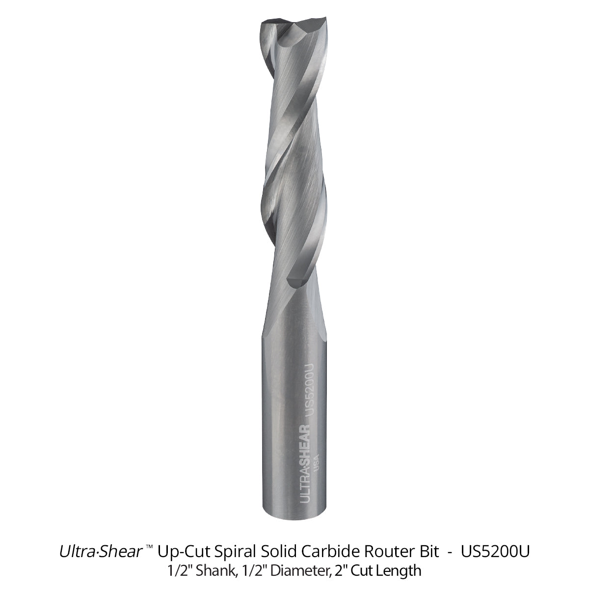 Spiral CNC Router Bits - Solid Carbide - 1/2 Shank - 2 Flute