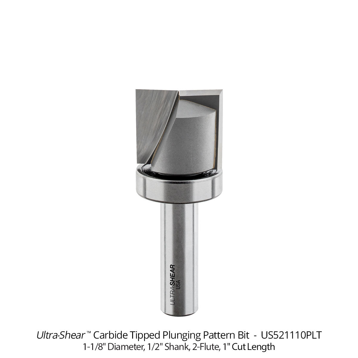 Plunging Pattern Router Bits - Carbide Tipped - 2 Flute