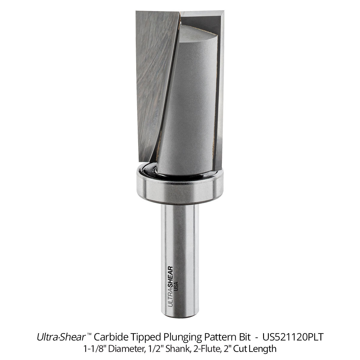 Plunging Pattern Router Bits - Carbide Tipped - 2 Flute