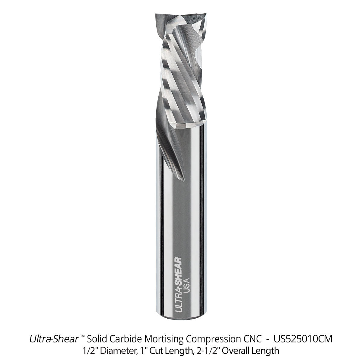 Mortising Compression CNC Router Bits - Short Up-Cut Design - Solid Carbide