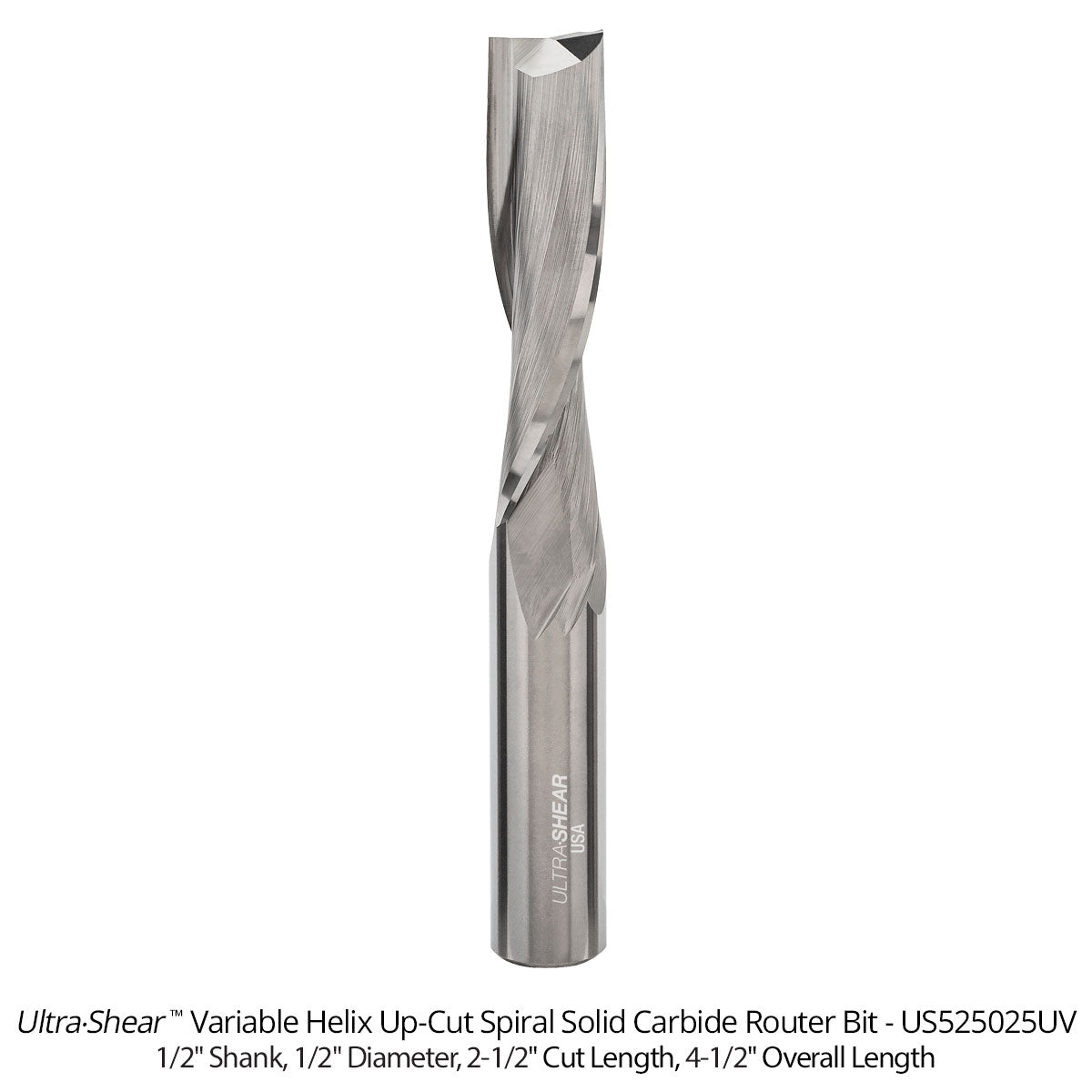 Variable Helix Router Bits - Up-Cut Spiral - Solid Carbide