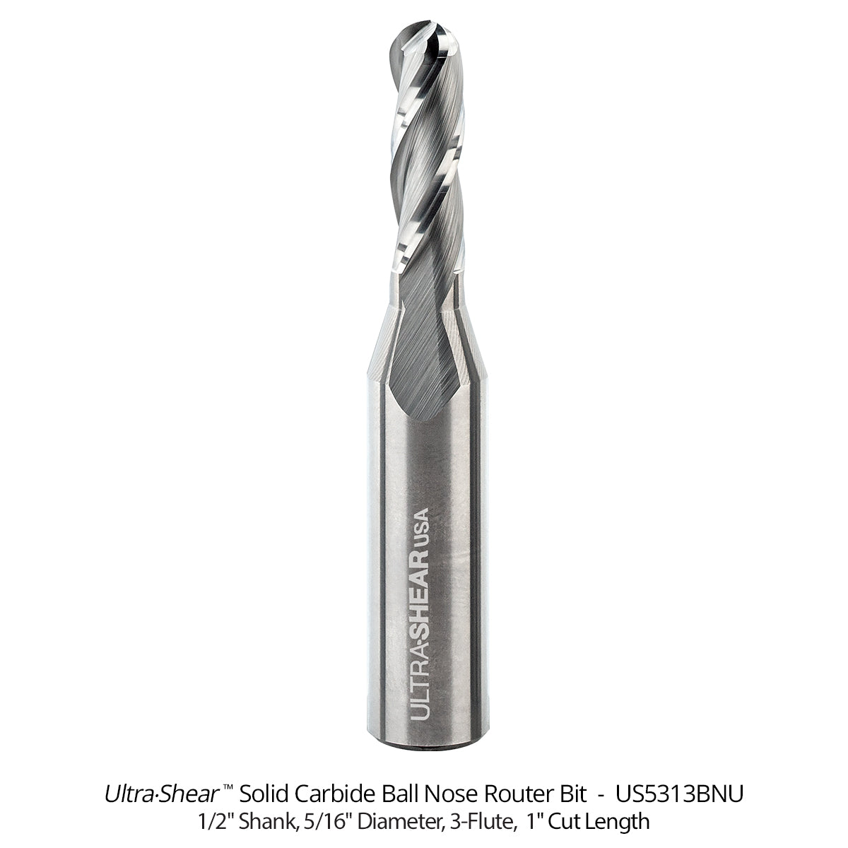 Ball Nose CNC Router Bits - Solid Carbide - 3-Flute