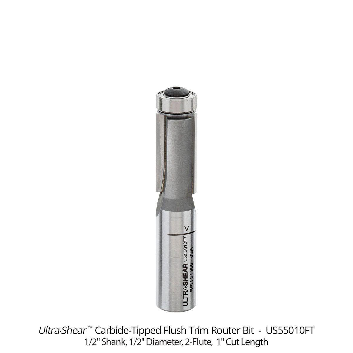 Flush Trim Router Bits - Carbide Tipped - 1/2 Diameter