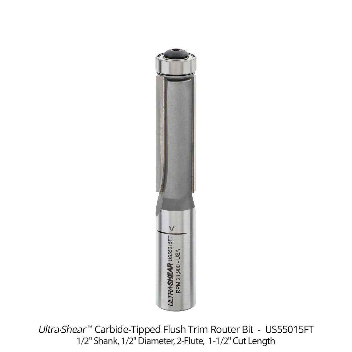Flush Trim Router Bits - Carbide Tipped - 1/2 Diameter