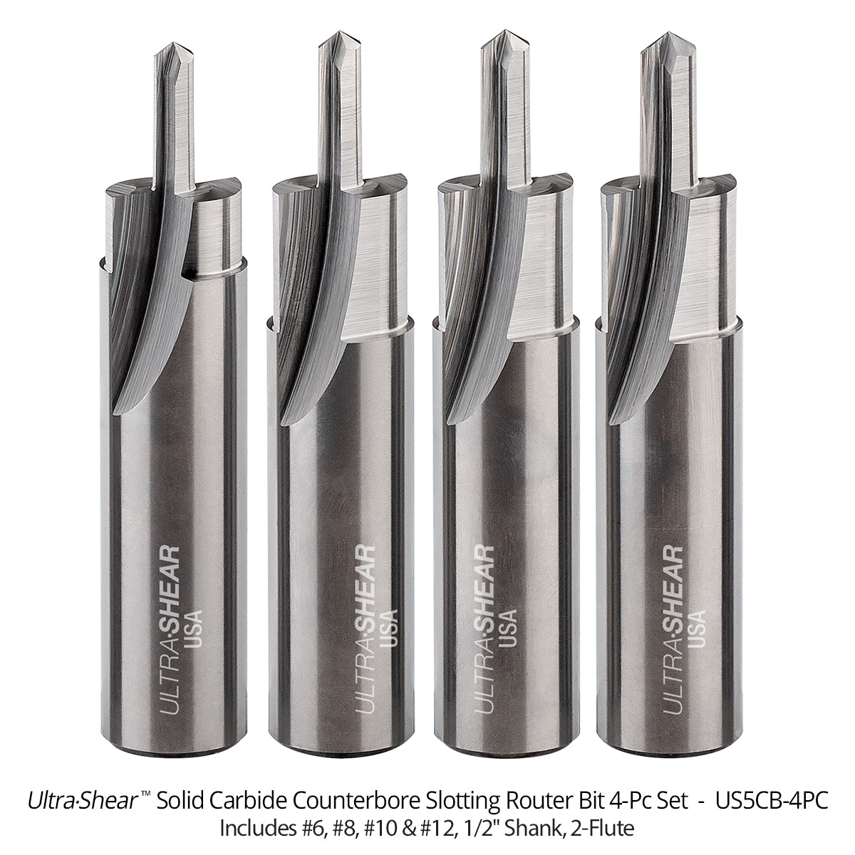 Counterbore Slotting Router Bits - Solid Carbide