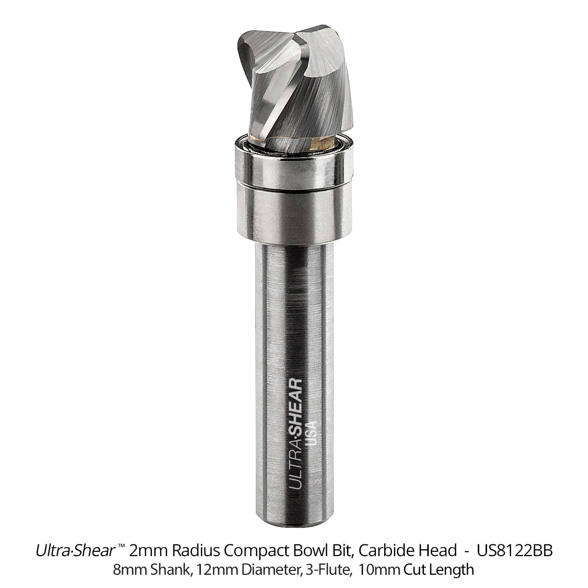 Compact Bowl Router Bits - Carbide Head - 3-Flute