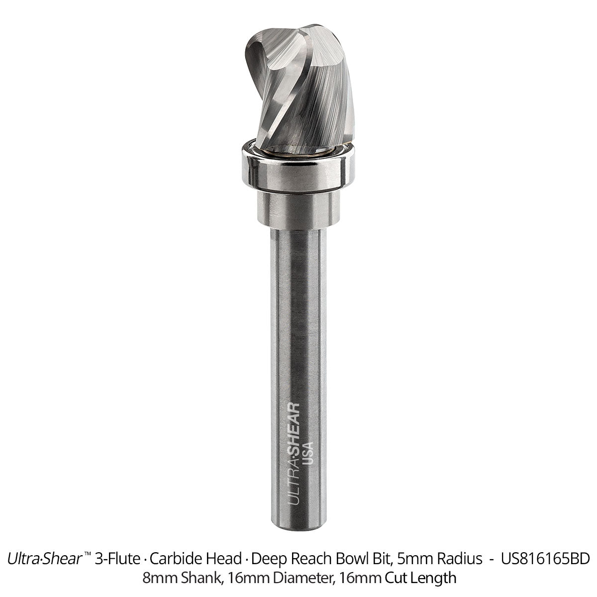 Deep Reach Bowl Router Bits - Carbide Head - 3-Flute