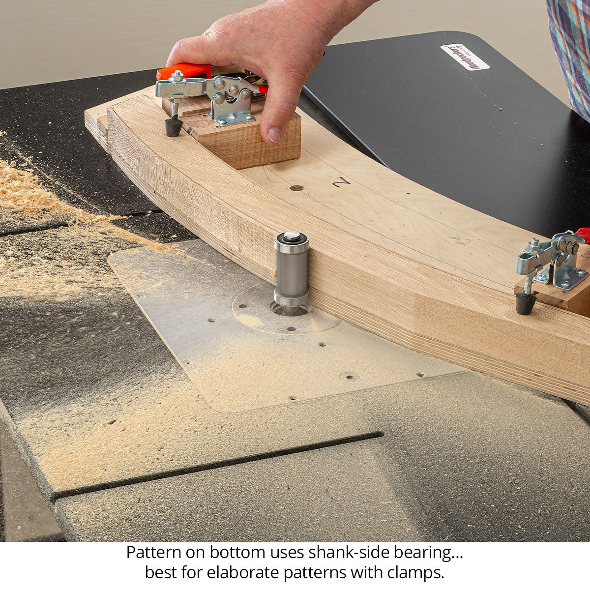 Alternating Shear Pattern & Flush Trim Router Bits - 4 Flute - Dual Bearing - Carbide Tipped - 1/2 Shank