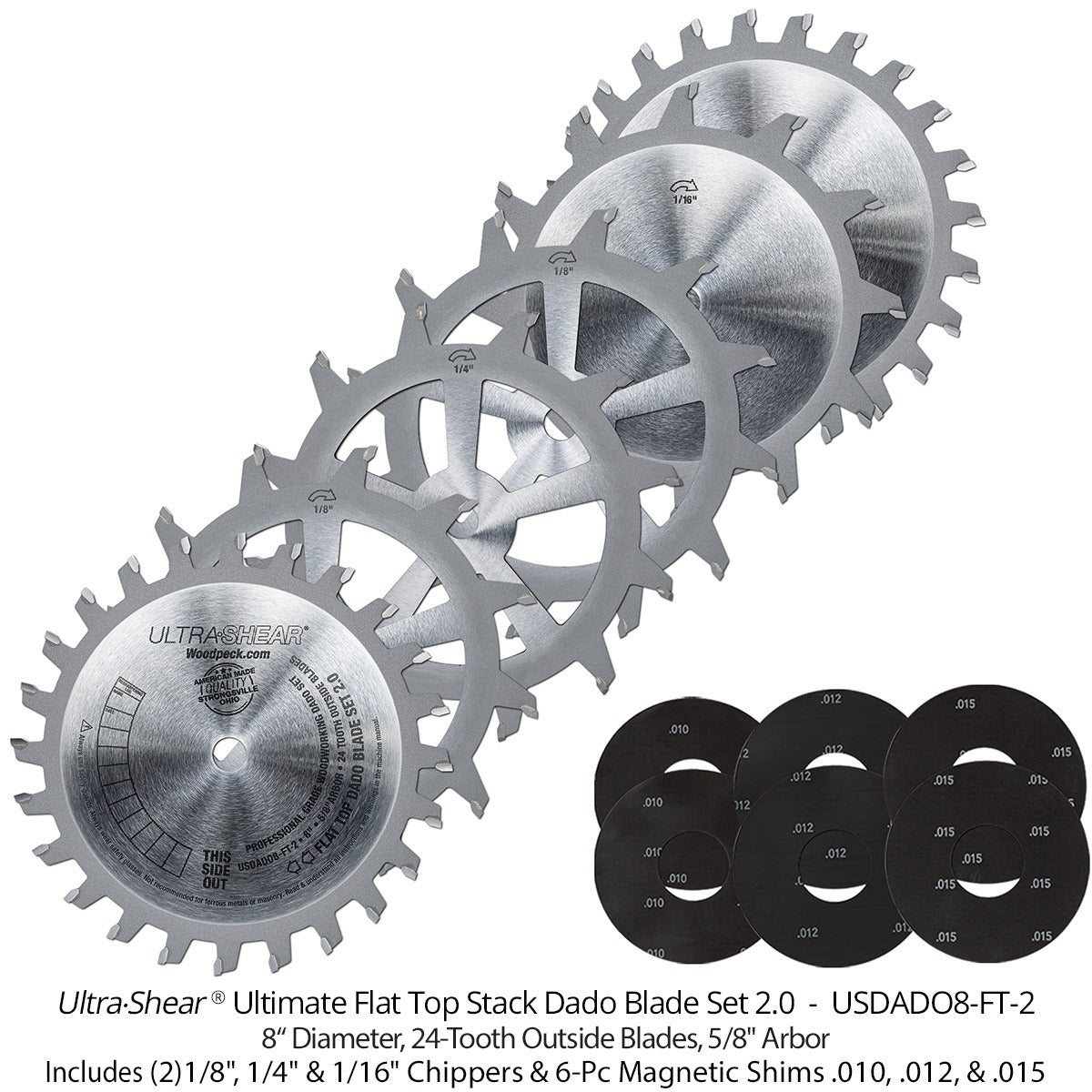 Ultra-Shear Ultimate Stacked Dado 2.0 Saw Blade Set