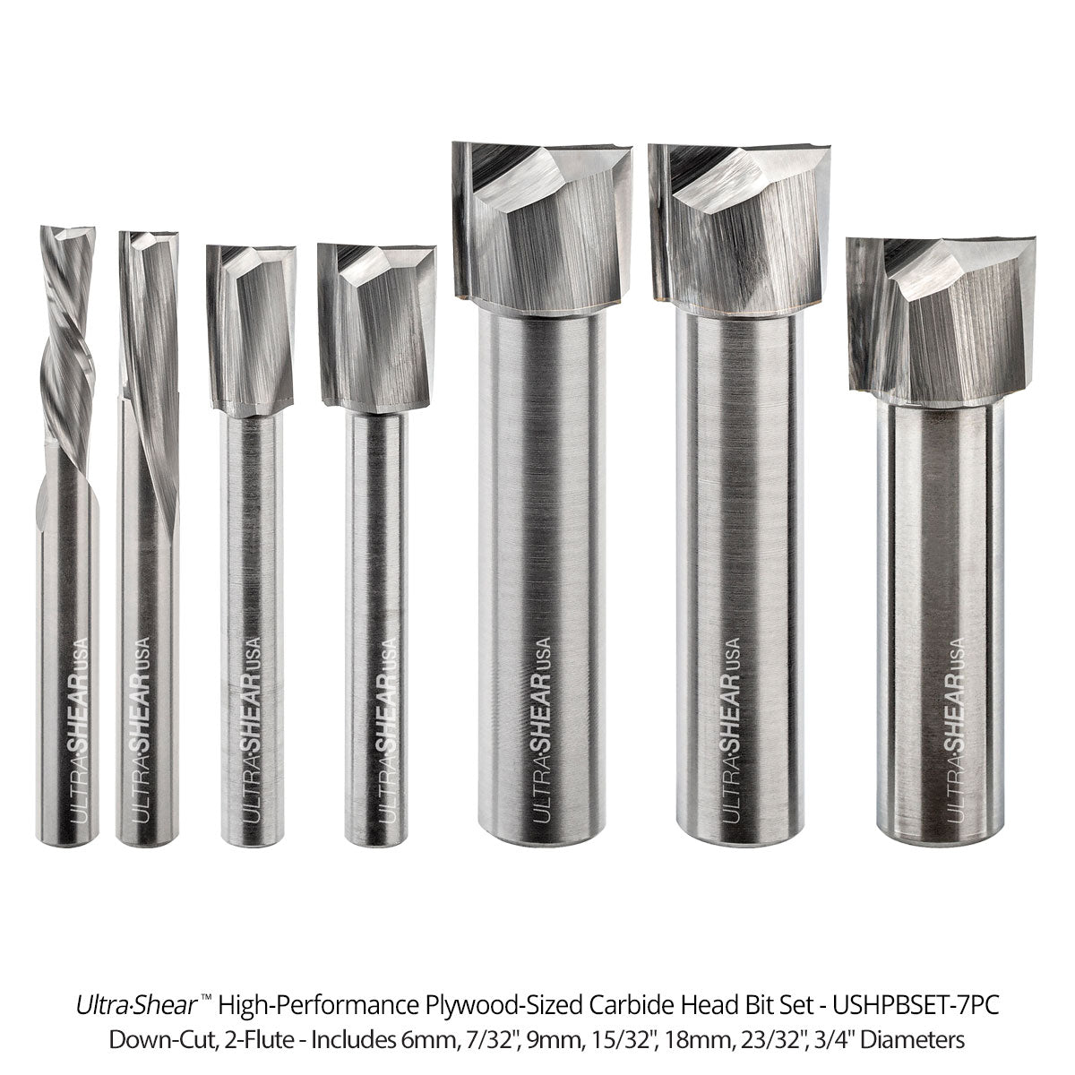 Plywood Sized Router Bits - Super C Solid Carbide - Undersized