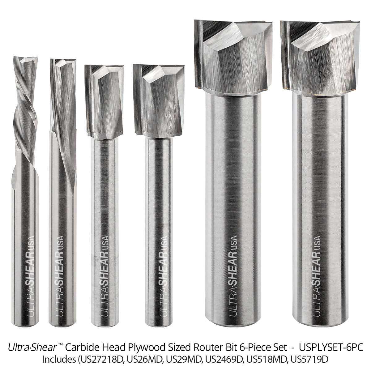 Plywood Sized Router Bits - Super C Solid Carbide - Undersized