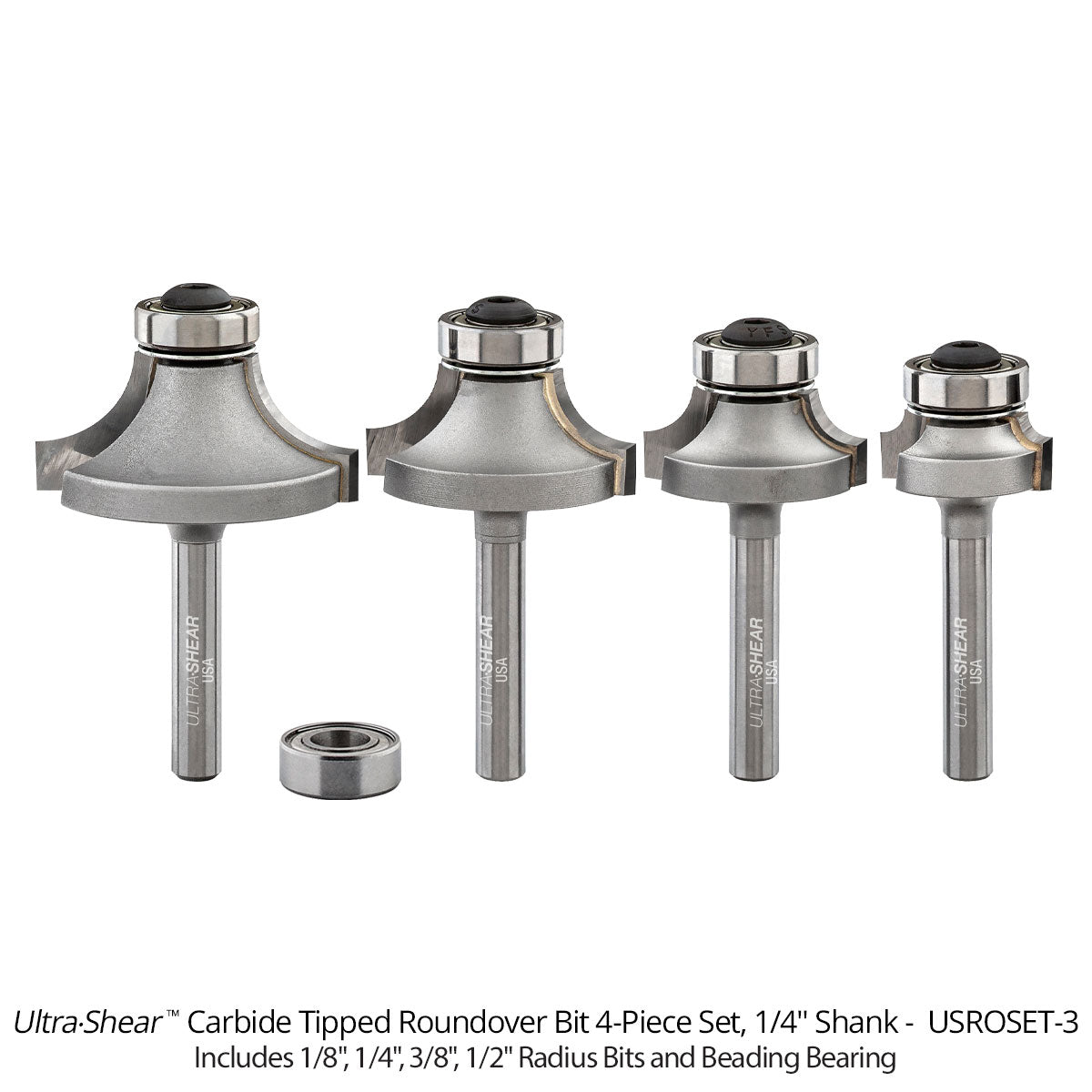 Roundover Router Bits - Carbide Tipped - 2 Flute