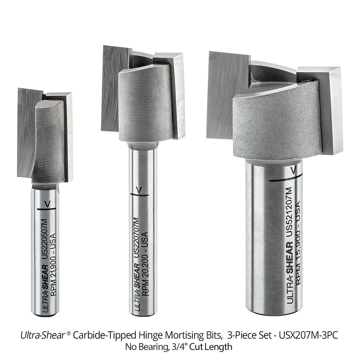 Hinge Mortising Router Bits - Carbide Tipped