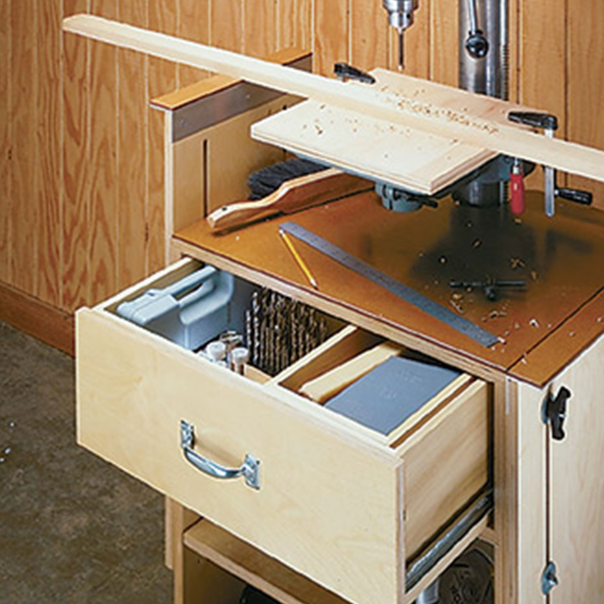 Woodsmith Drill Press Storage Cart Printed Plans