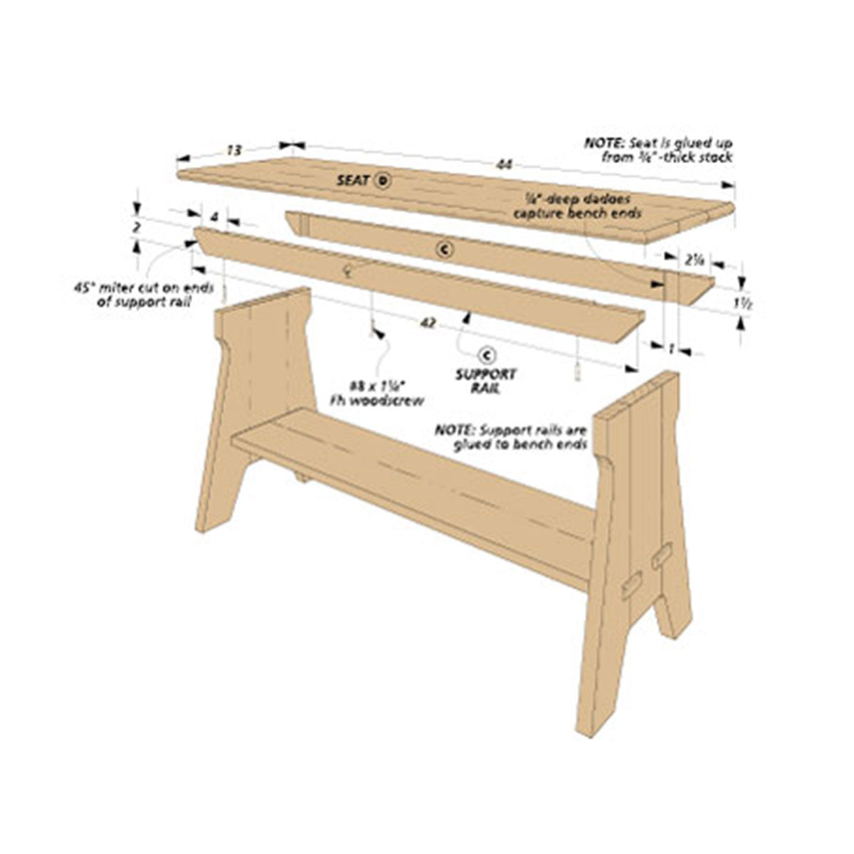 Woodsmith Nantucket Bench Plan