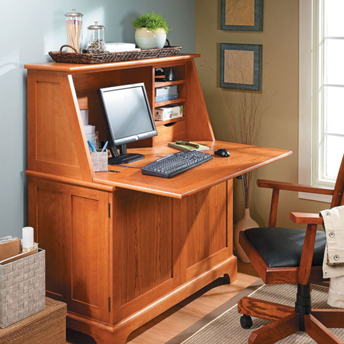 Woodsmith Drop-Front Desk Standard Plan & Premium Shop Drawings
