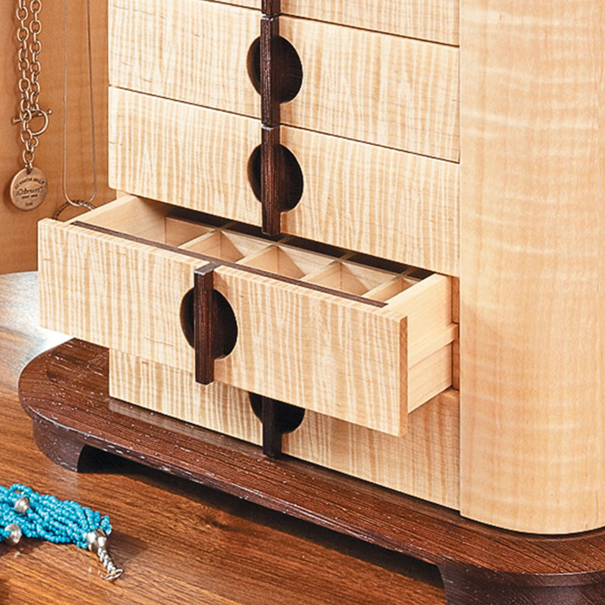 Woodsmith Curved-Door Jewelry Chest Standard Plan & Premium Shop Drawings