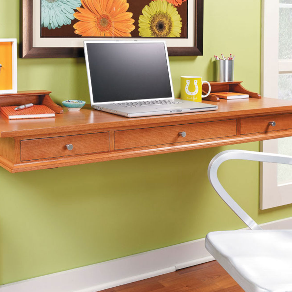 Woodsmith Space-Saving Wall Desk Standard Plan & Premium Shop Drawings