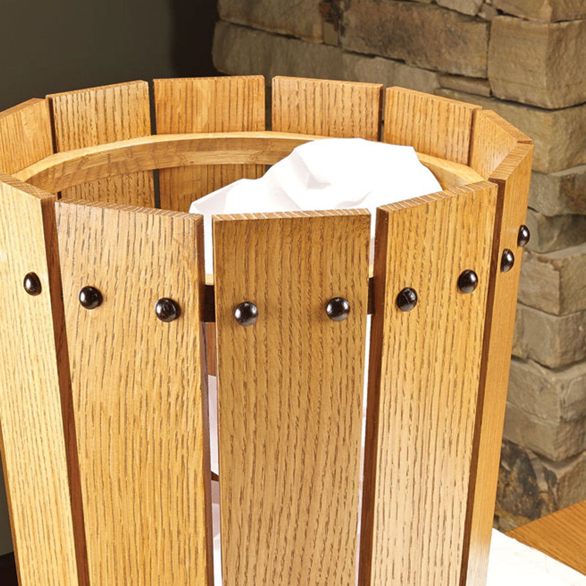 Woodsmith Craftsman-Style Wastepaper Basket Standard Plan & Premium Shop Drawings