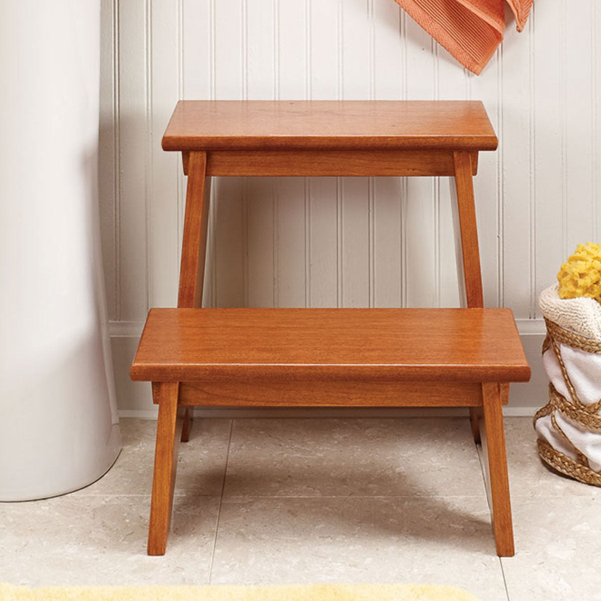 Woodsmith Classic Cherry Step Stool Standard Plan & Premium Shop Drawings
