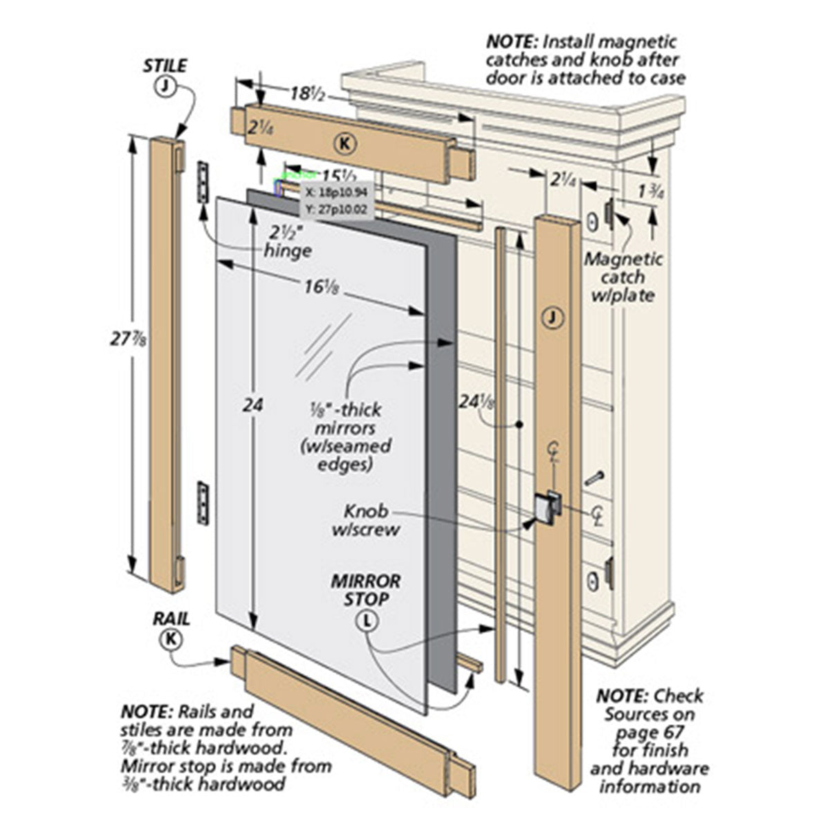 Woodsmith Three Medicine Cabinets Standard Plan & Premium Shop Drawings