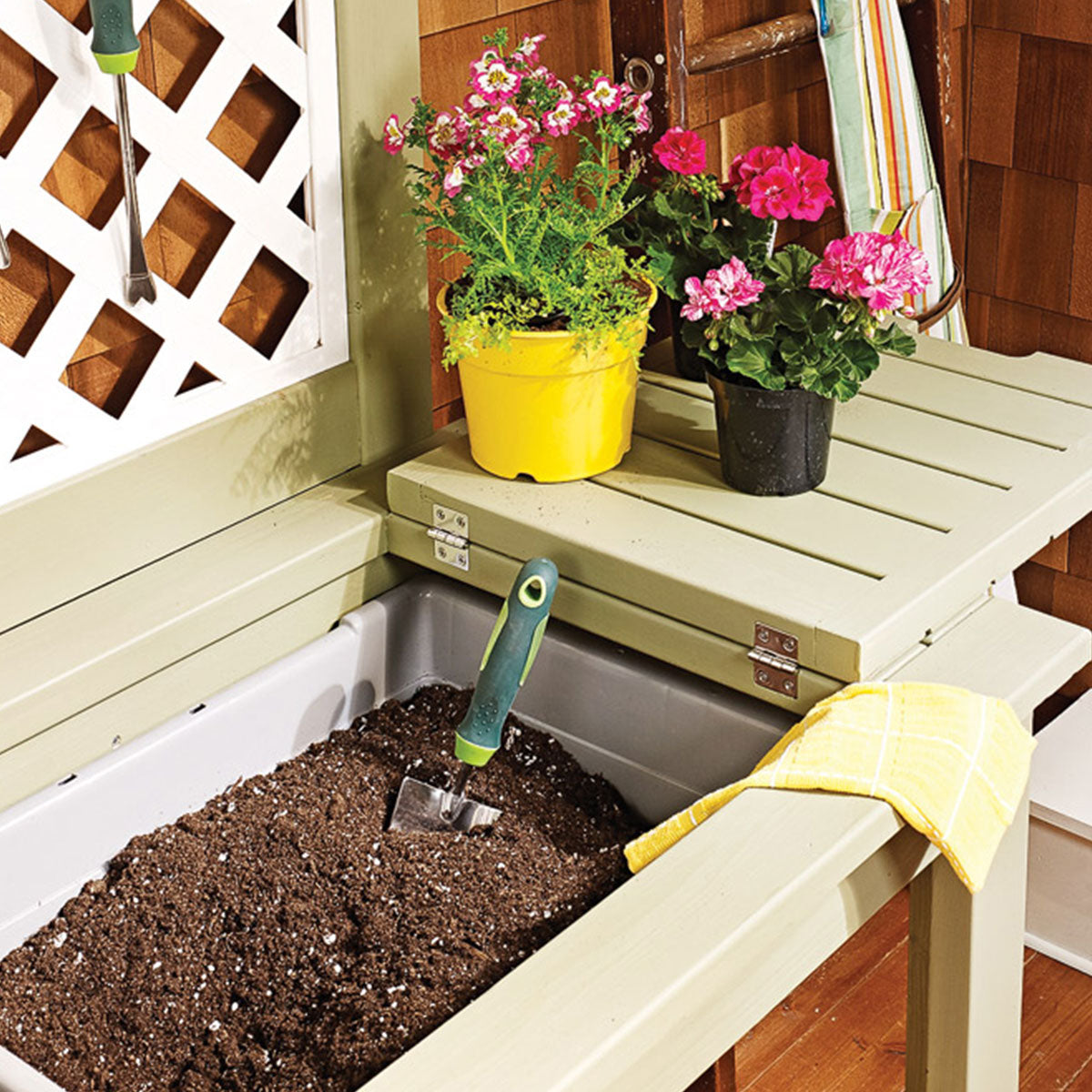 Woodsmith Garden Potting Bench Standard Plan & Premium Shop Drawings