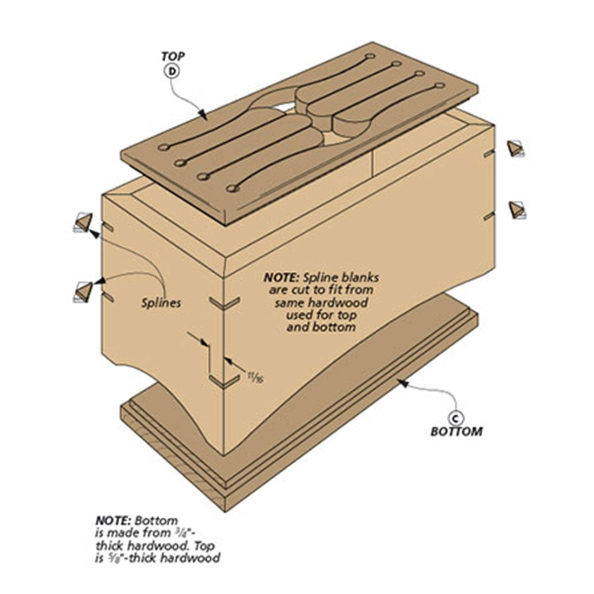 Woodsmith Melodic Tongue Drum Standard Plan & Premium Shop Drawings