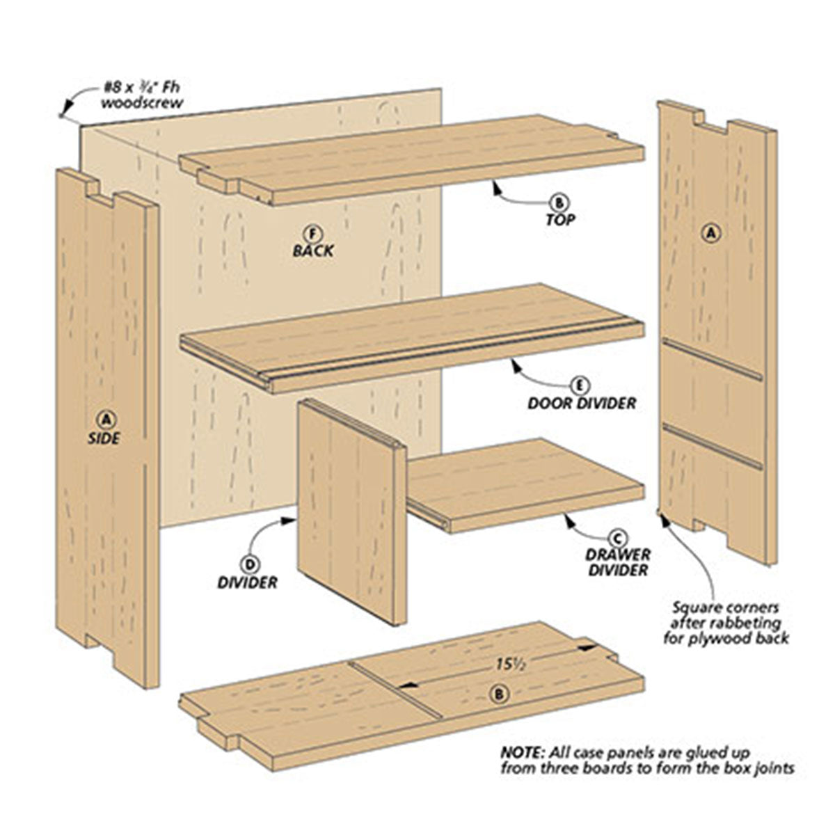 Woodsmith Tansu Cabinet Standard Plan & Premium Shop Drawings